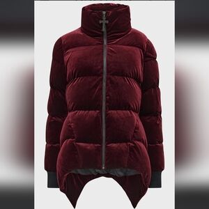 Killstar Dark Red Velvet Puffer Jacket